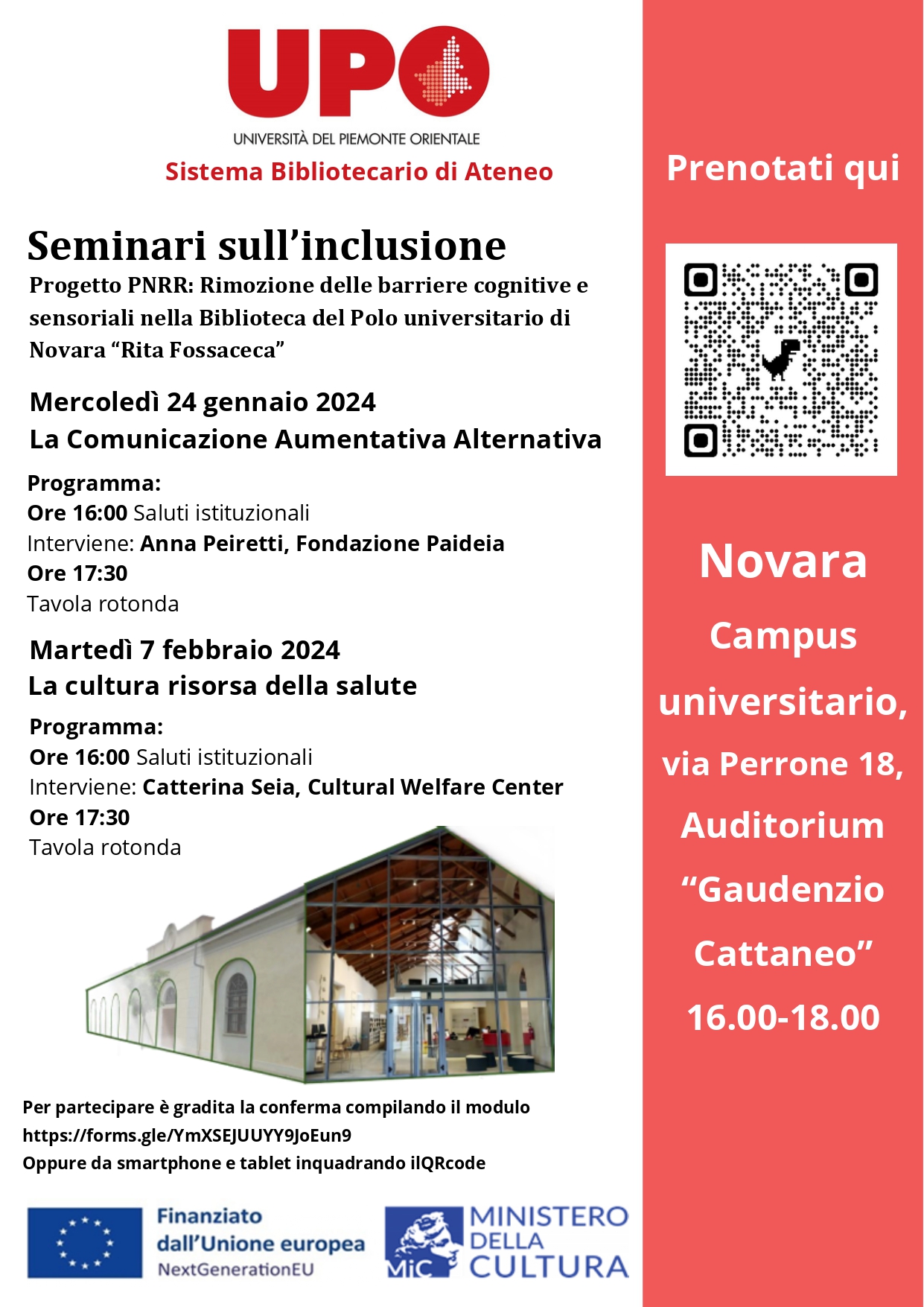 Seminari sull'Inclusione, Sistema Bibliotecario d'Ateneo UPO