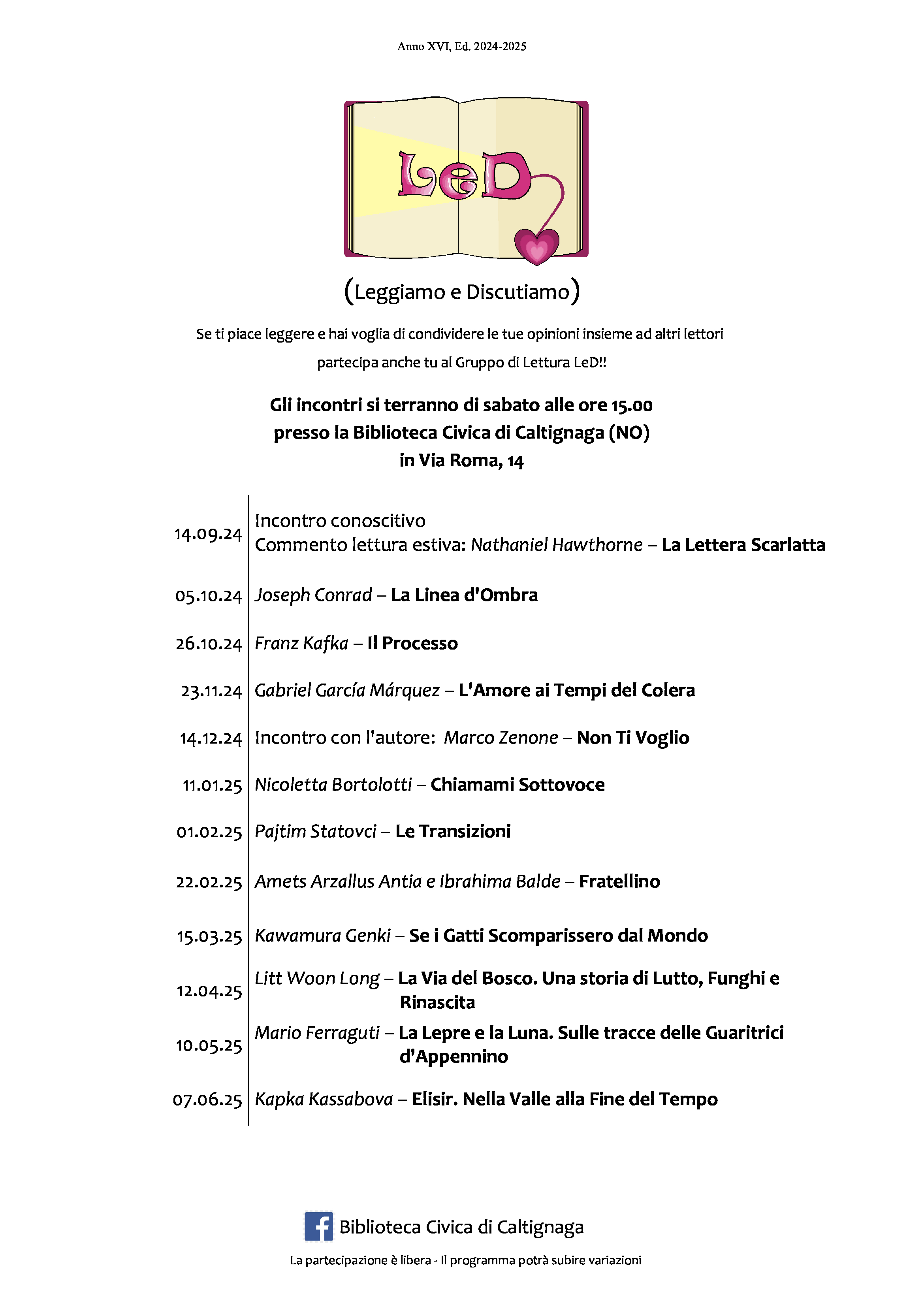 Gruppo di lettura LeD - Caltignaga