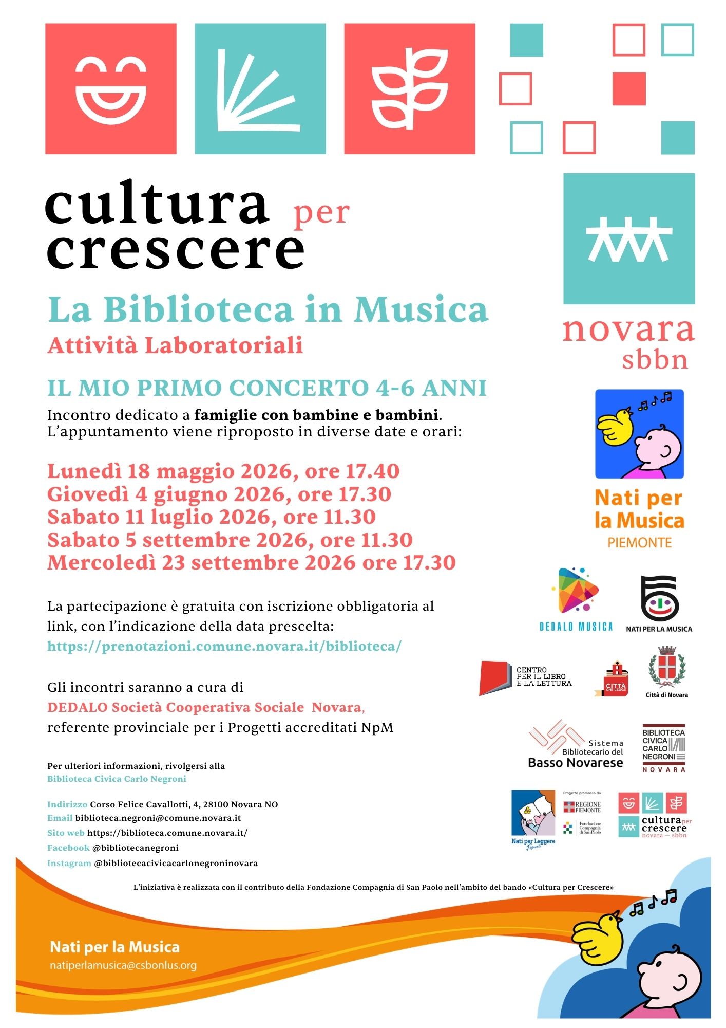 La Biblioteca in Musica. Laboratorio "Il mio primo concerto" (4-6 anni)