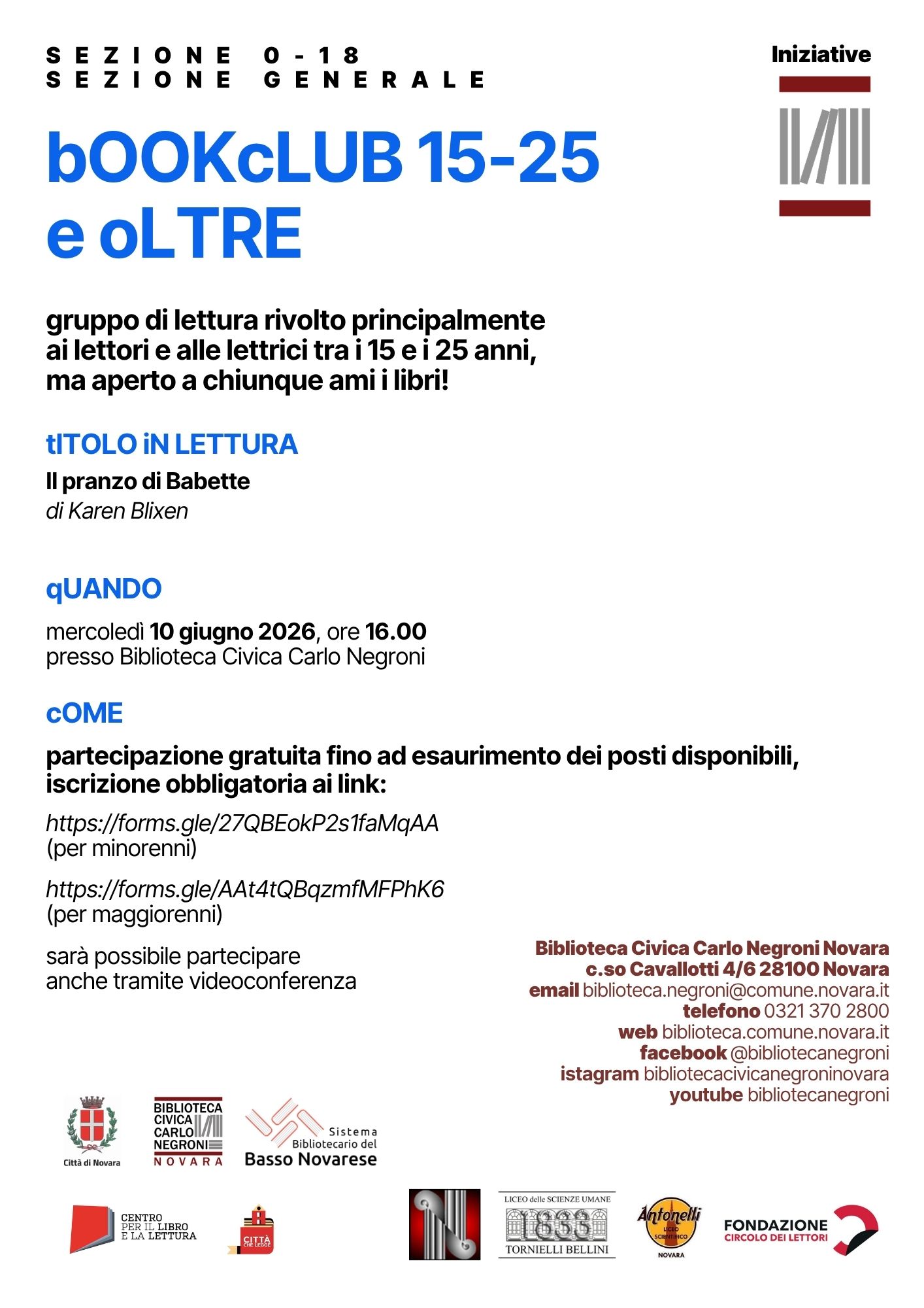 bOOKcLUB 15-25 e oLTRE